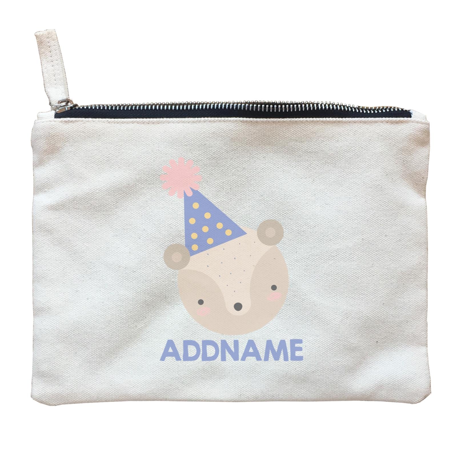 Cute Squirrel with Party Hat Birthday Theme Zipper Pouch