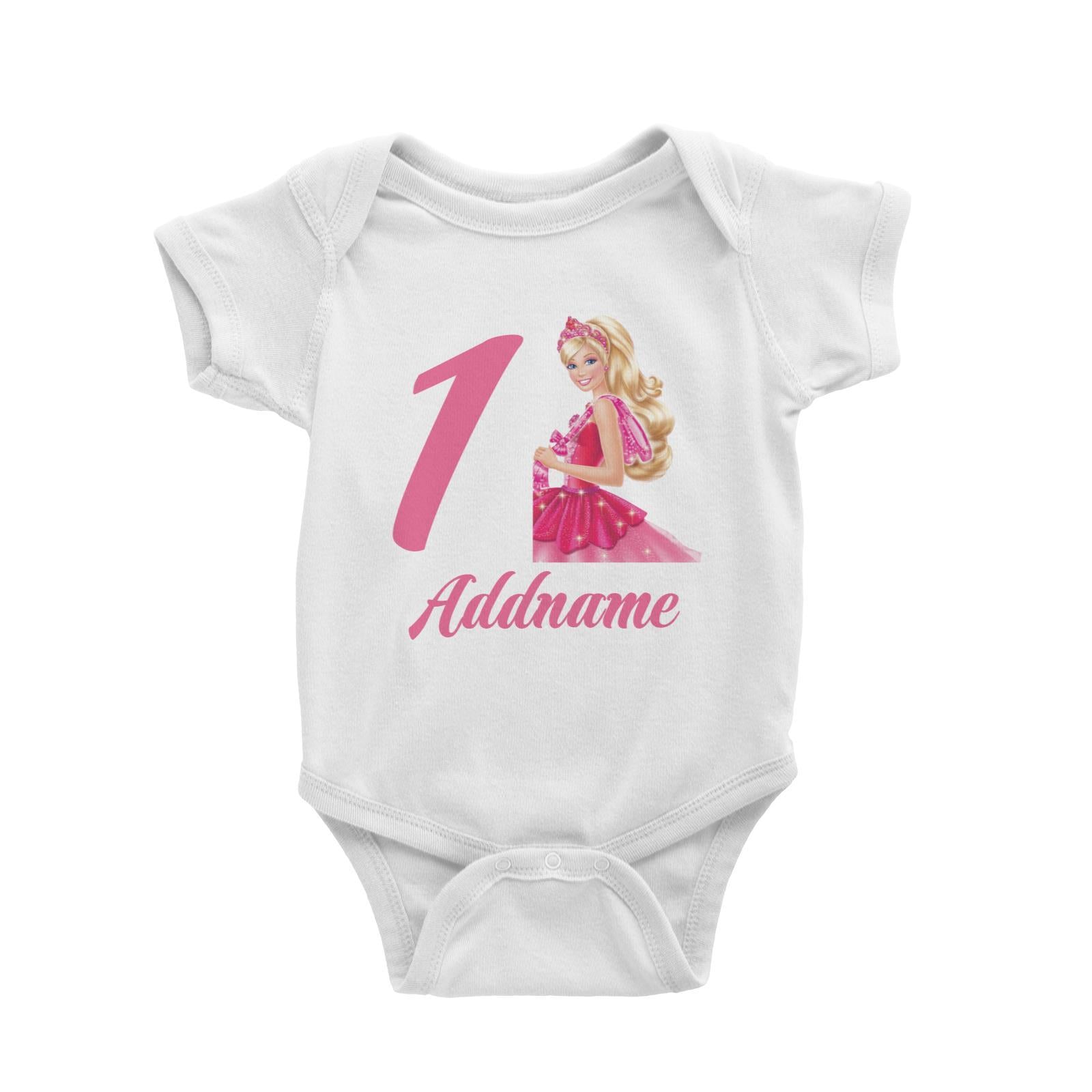 Barbie Birthday Theme Personalizable with Name and Number Baby Romper