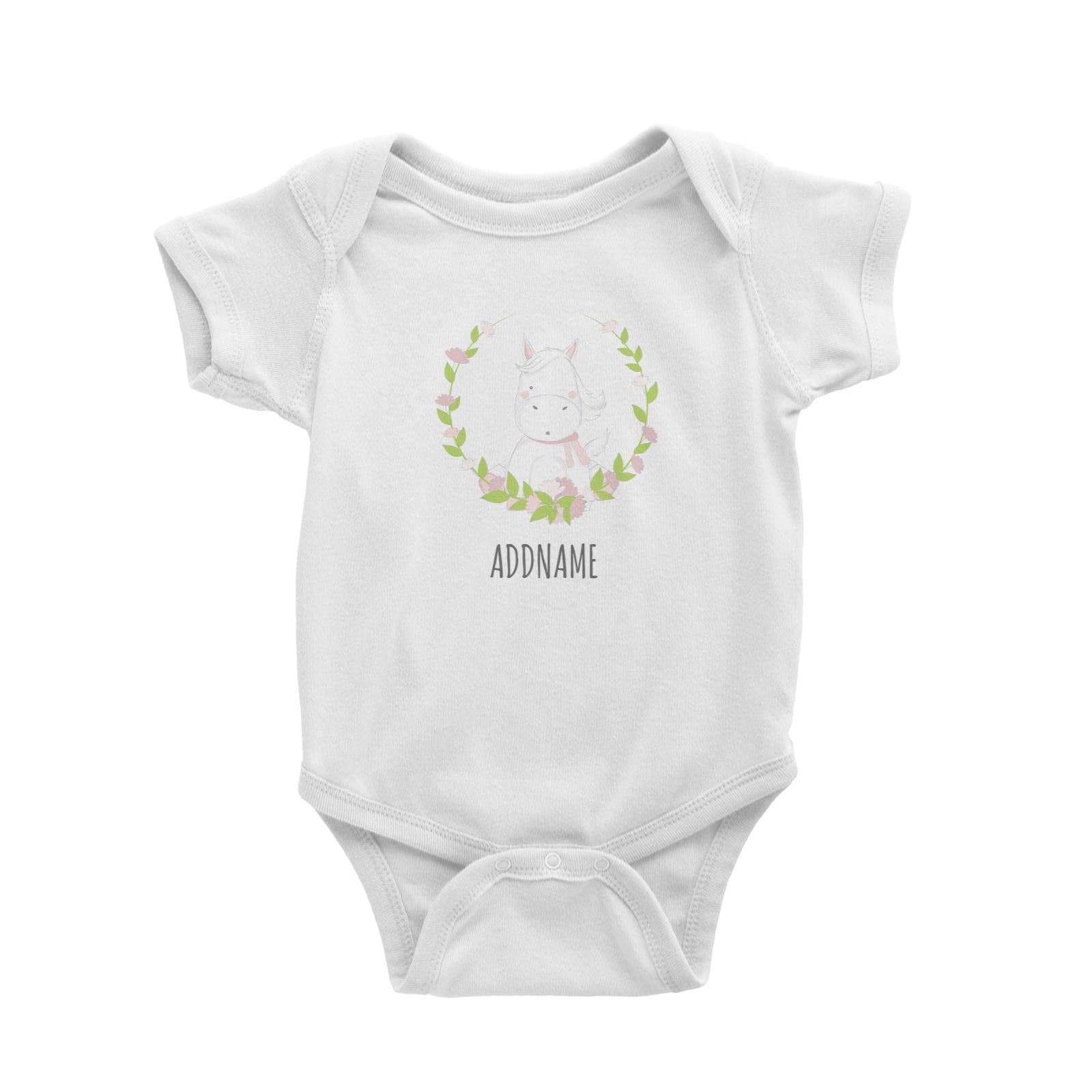 Sweet Wreath Horse Addname Baby Romper