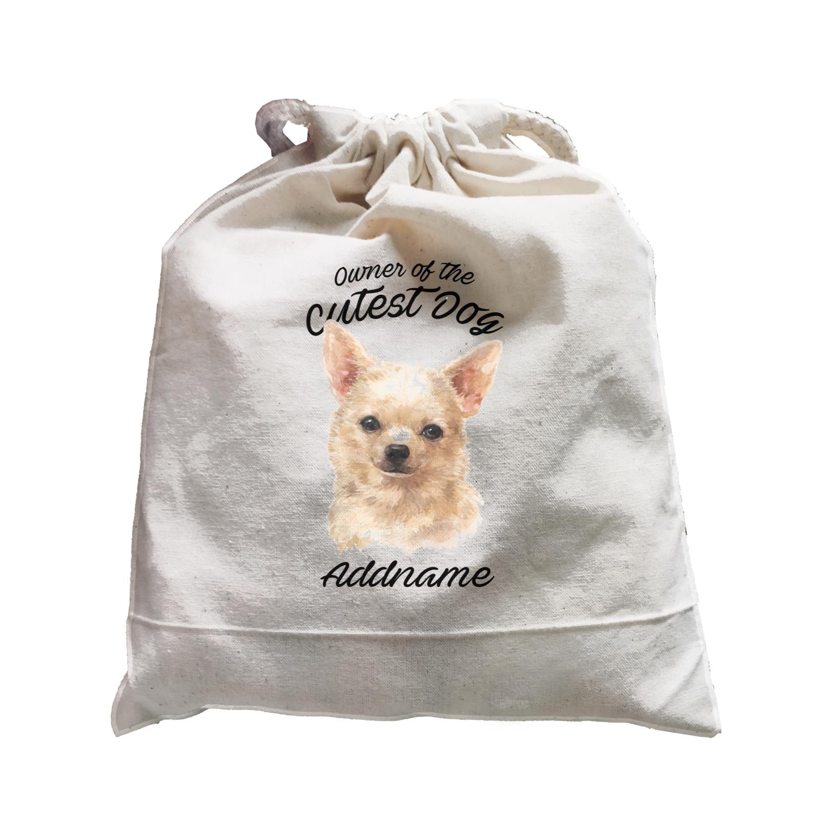 Watercolor Dog Owner Of The Cutest Dog Chihuahua Brown Addname Satchel