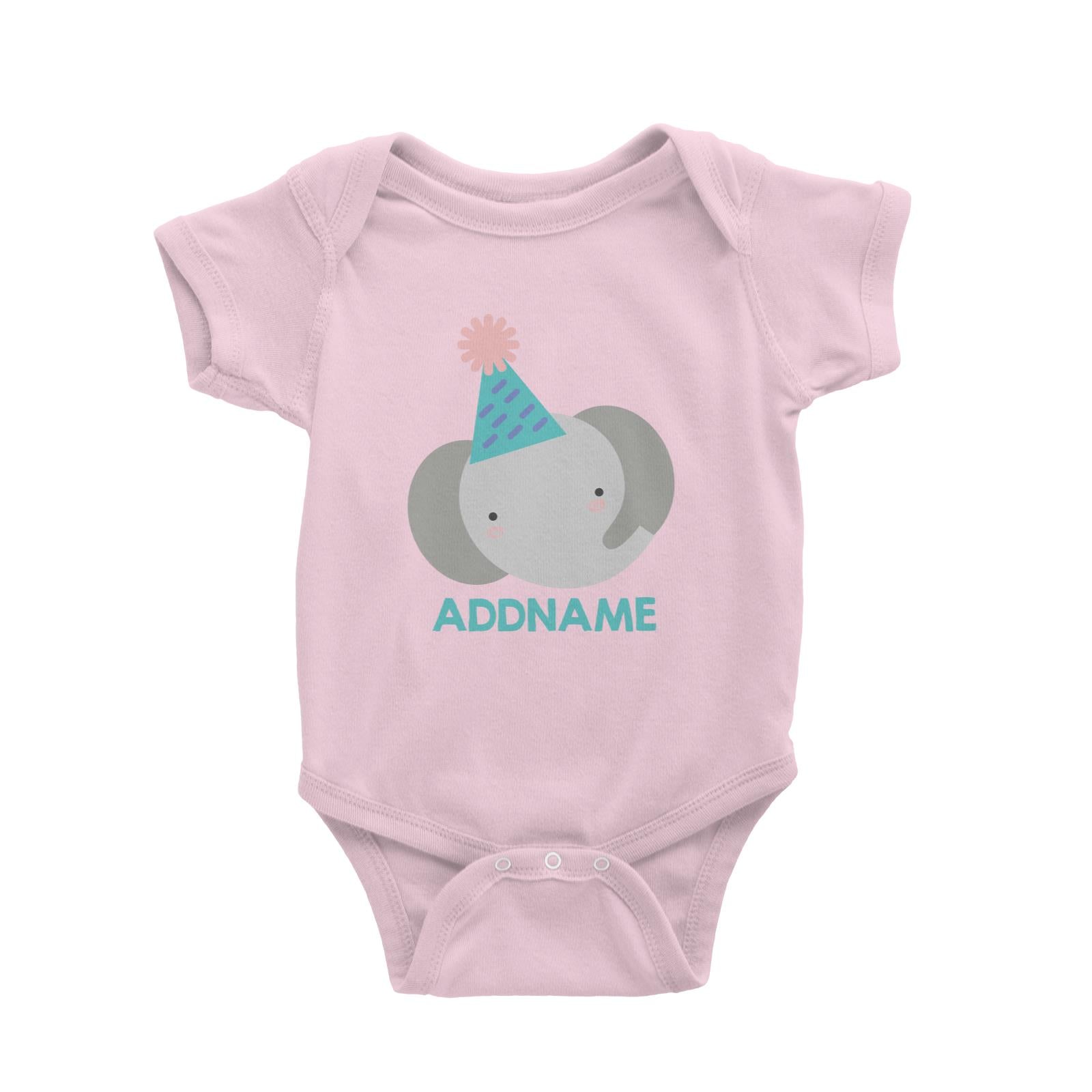 Cute Elephant with Party Hat Birthday Theme Baby Romper