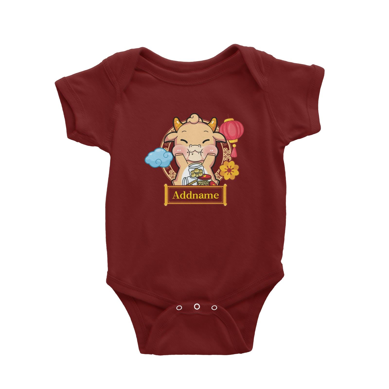 [CNY 2021] Golden Cow with New Year Treats Baby Romper