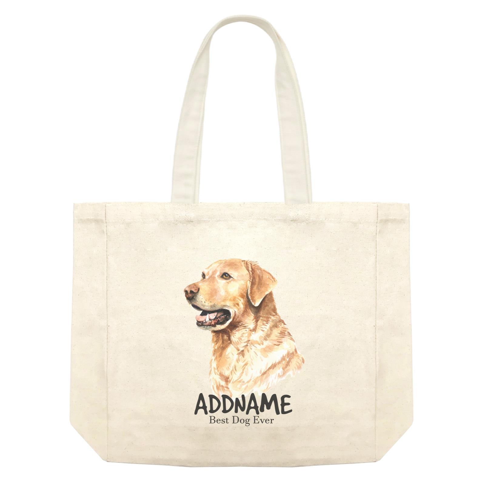 Watercolor Dog Labrador Retriever 1 Best Dog Ever Addname Shopping Bag