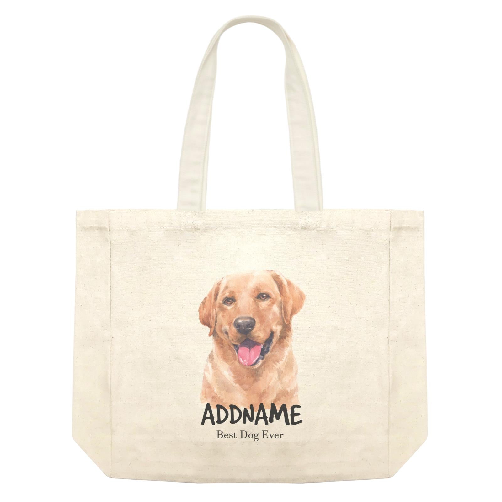 Watercolor Dog Labrador Brown Best Dog Ever Addname Shopping Bag