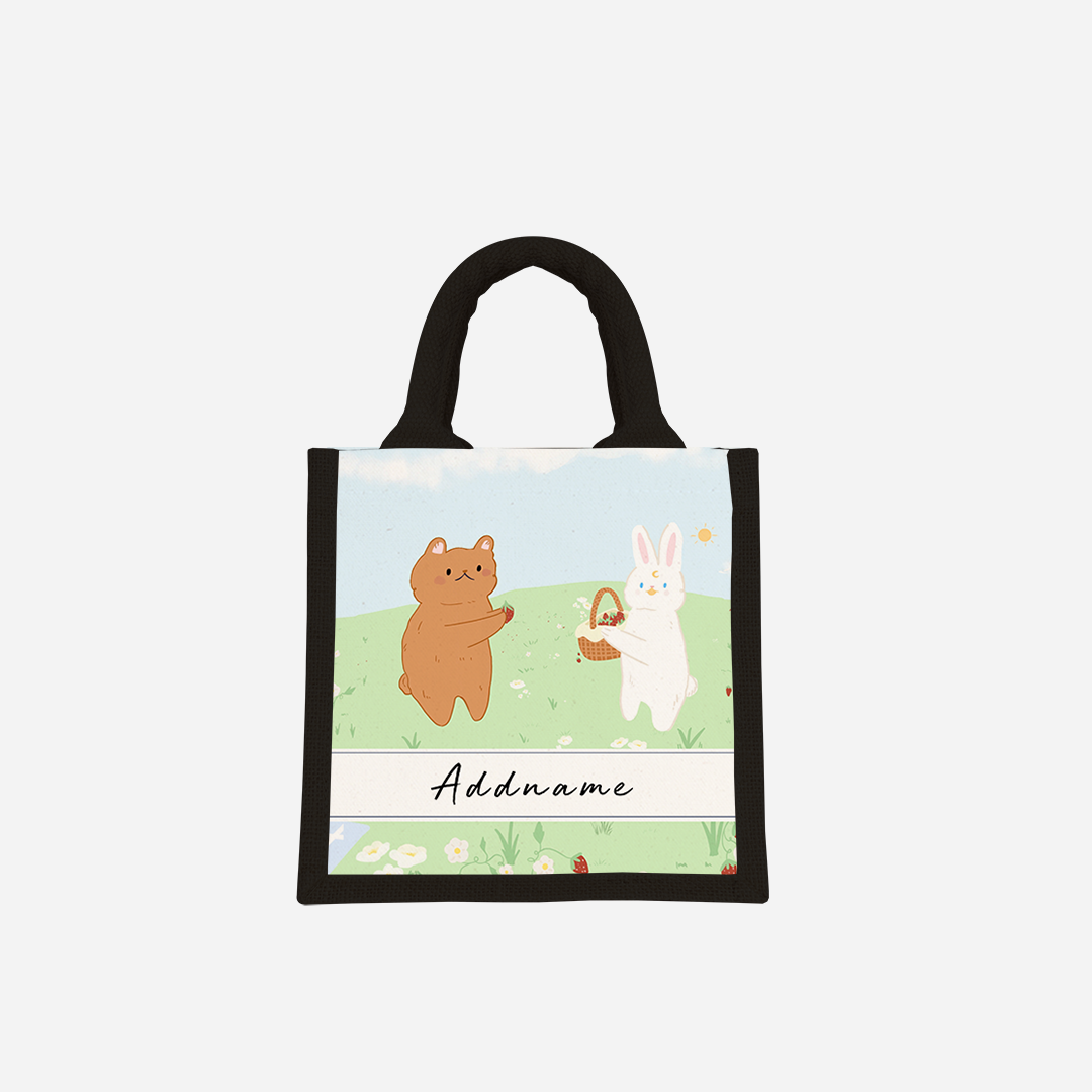 Strawberry Picking Half Lining Lunch Bag