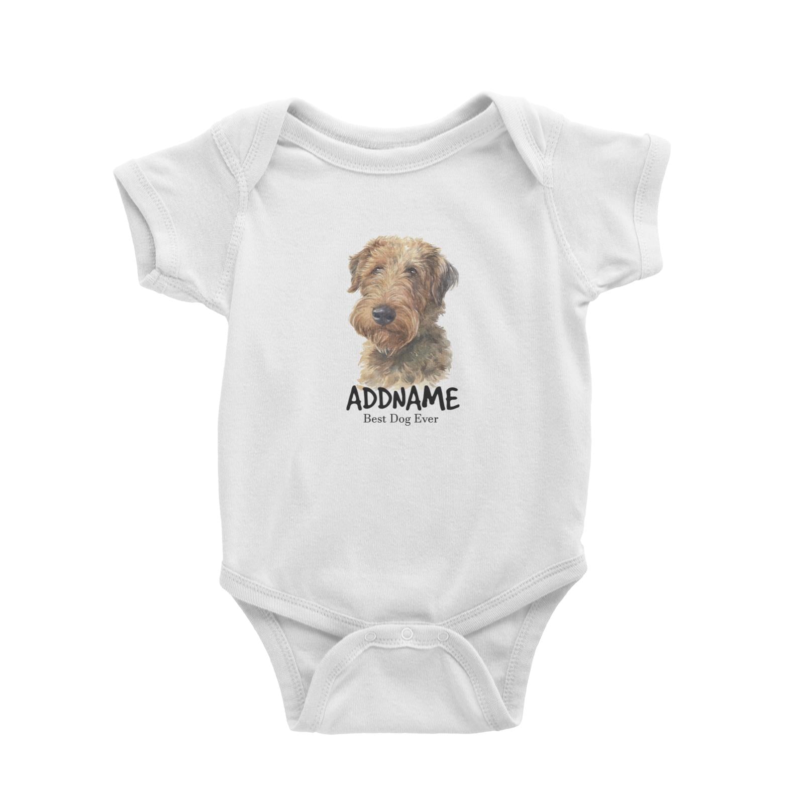 Watercolor Dog Welsh Terrier Best Dog Ever Addname Baby Romper