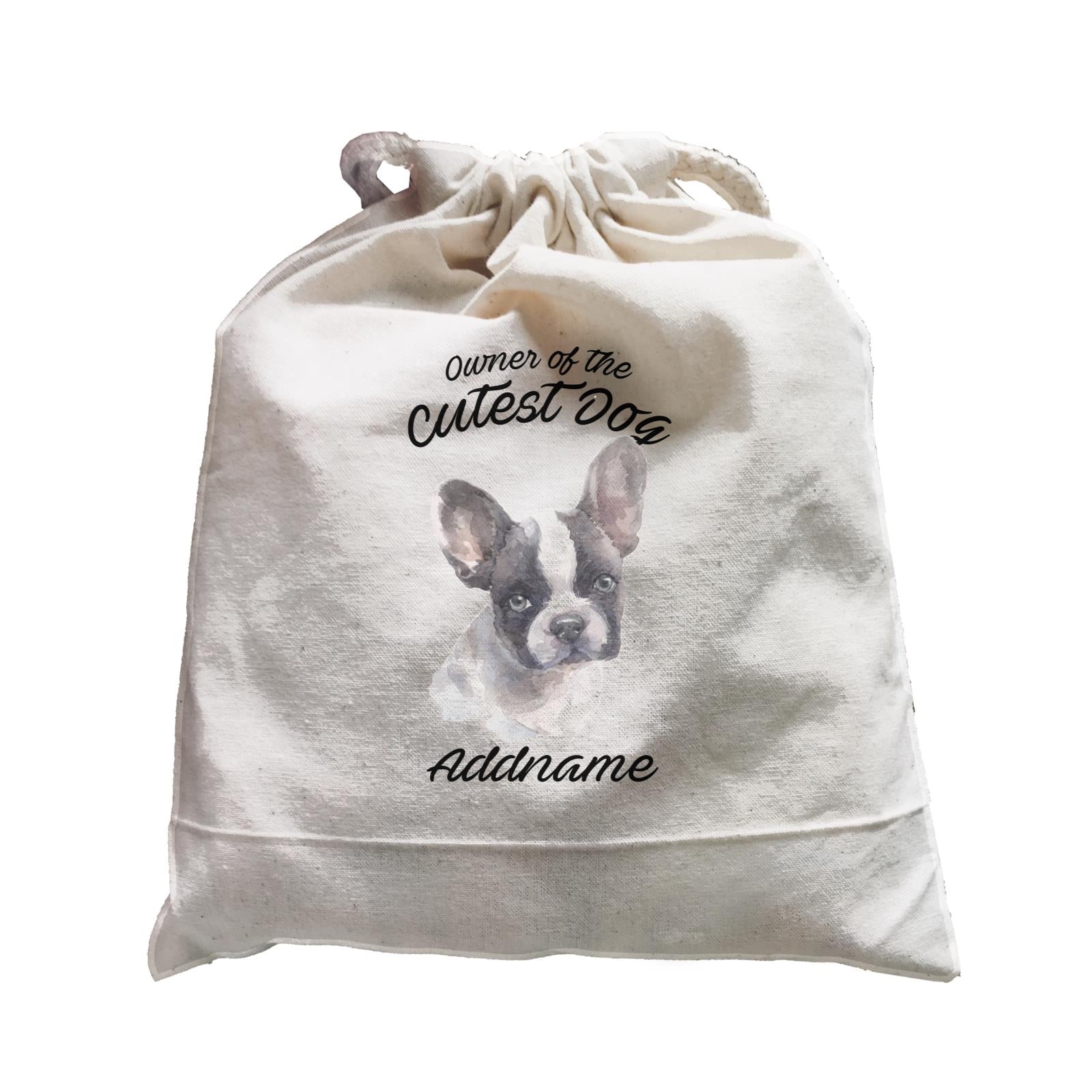 Watercolor Dog Owner Of The Cutest Dog French Bulldog Frown Addname Satchel