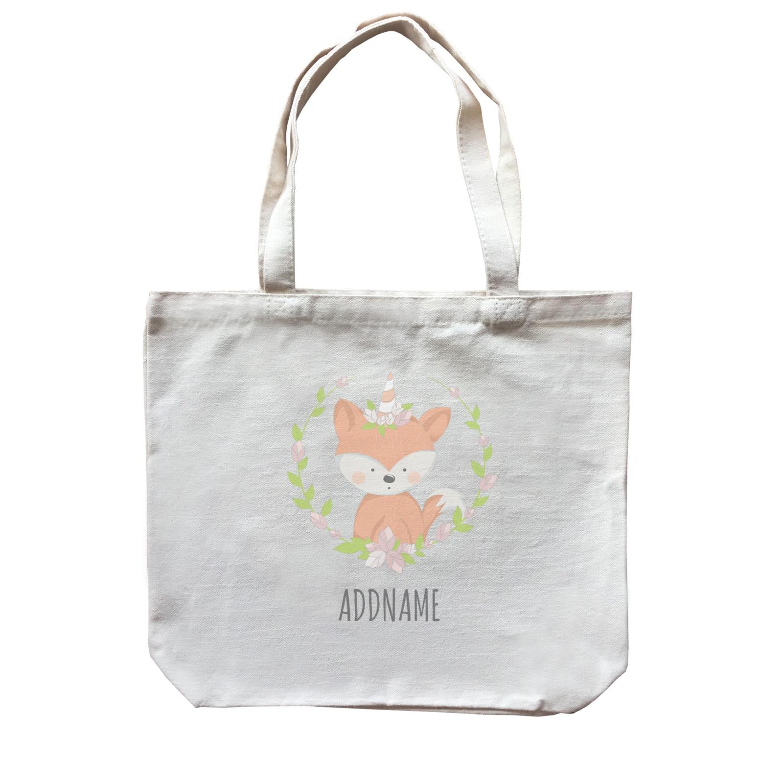 Sweet Wreath Fox Addname Canvas Bag