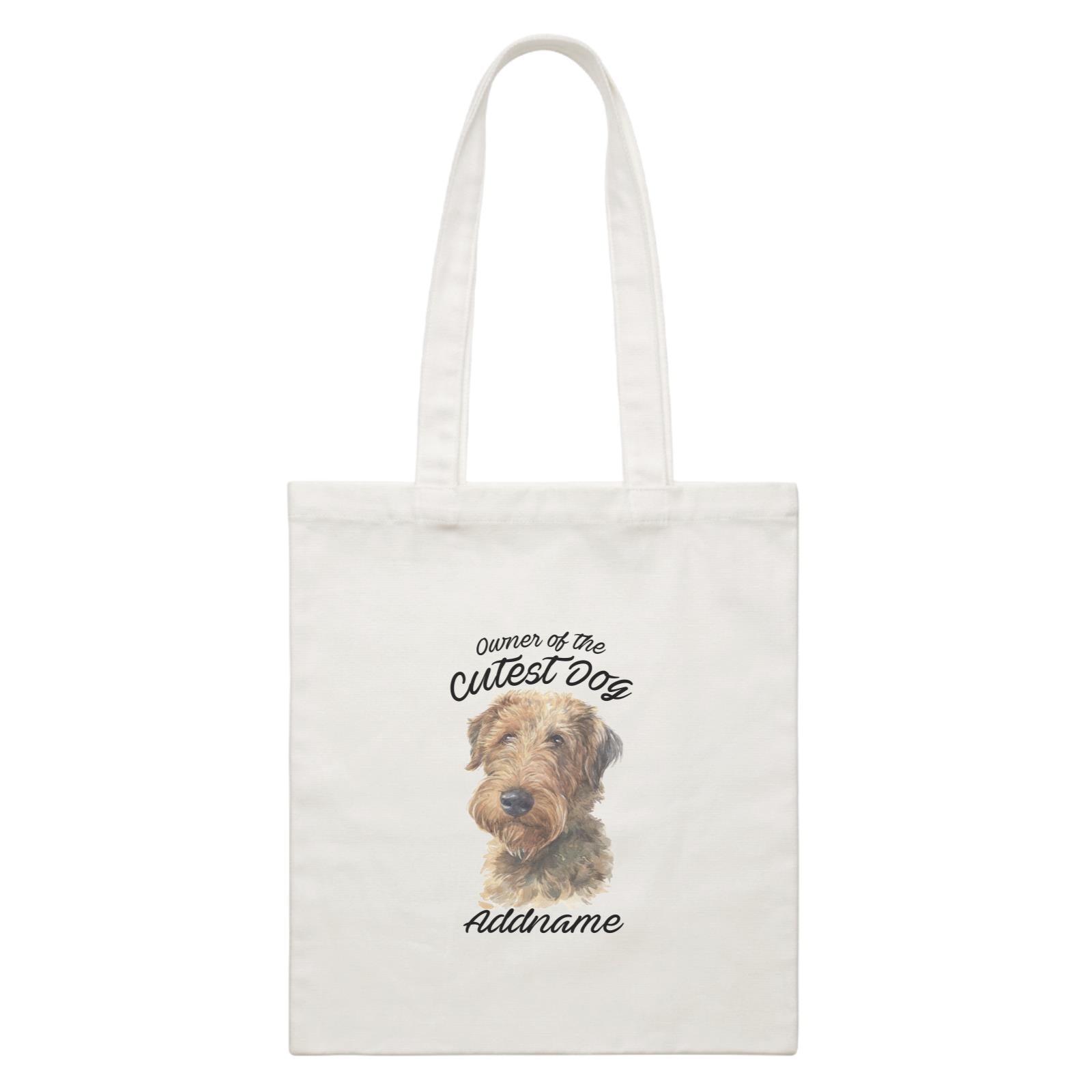 Watercolor Dog Owner Of The Cutest Dog Welsh Terrier Addname White Canvas Bag