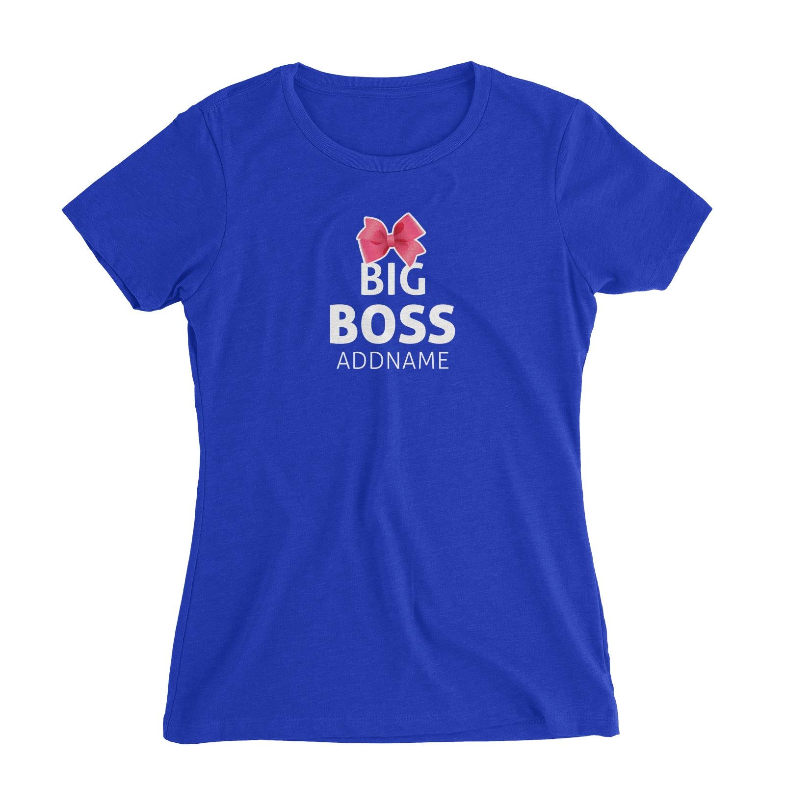 Big Boss With Pink Ribbon Women's Slim Fit T-Shirt