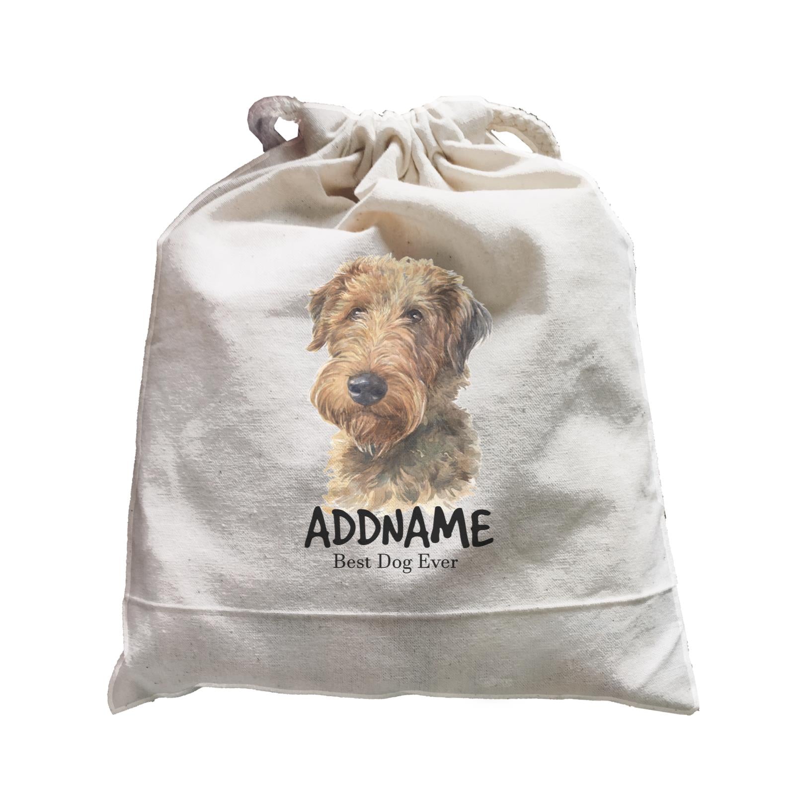 Watercolor Dog Welsh Terrier Best Dog Ever Addname Satchel