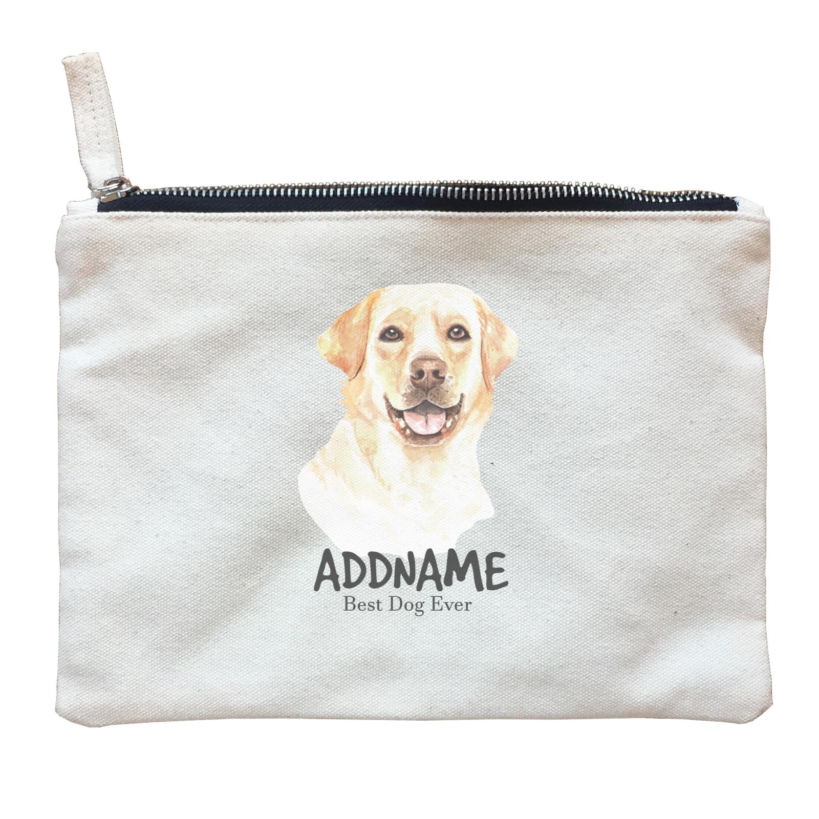 Watercolor Dog Labrador Retriever 2 Best Dog Ever Addname Zipper Pouch