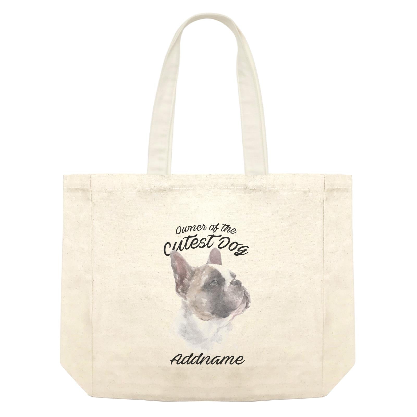 Watercolor Dog Owner Of The Cutest Dog French Bulldog Addname Shopping Bag