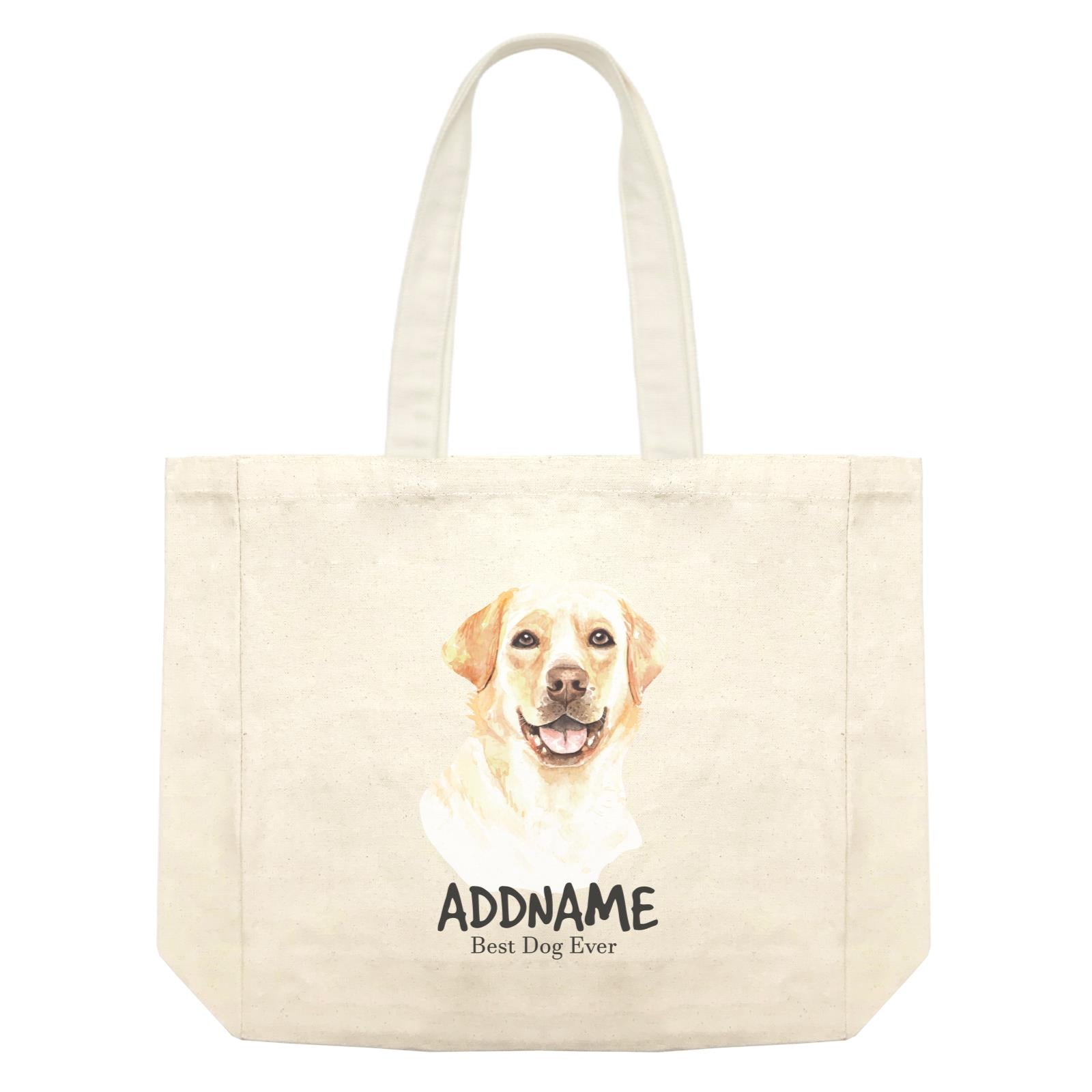 Watercolor Dog Labrador Retriever 2 Best Dog Ever Addname Shopping Bag