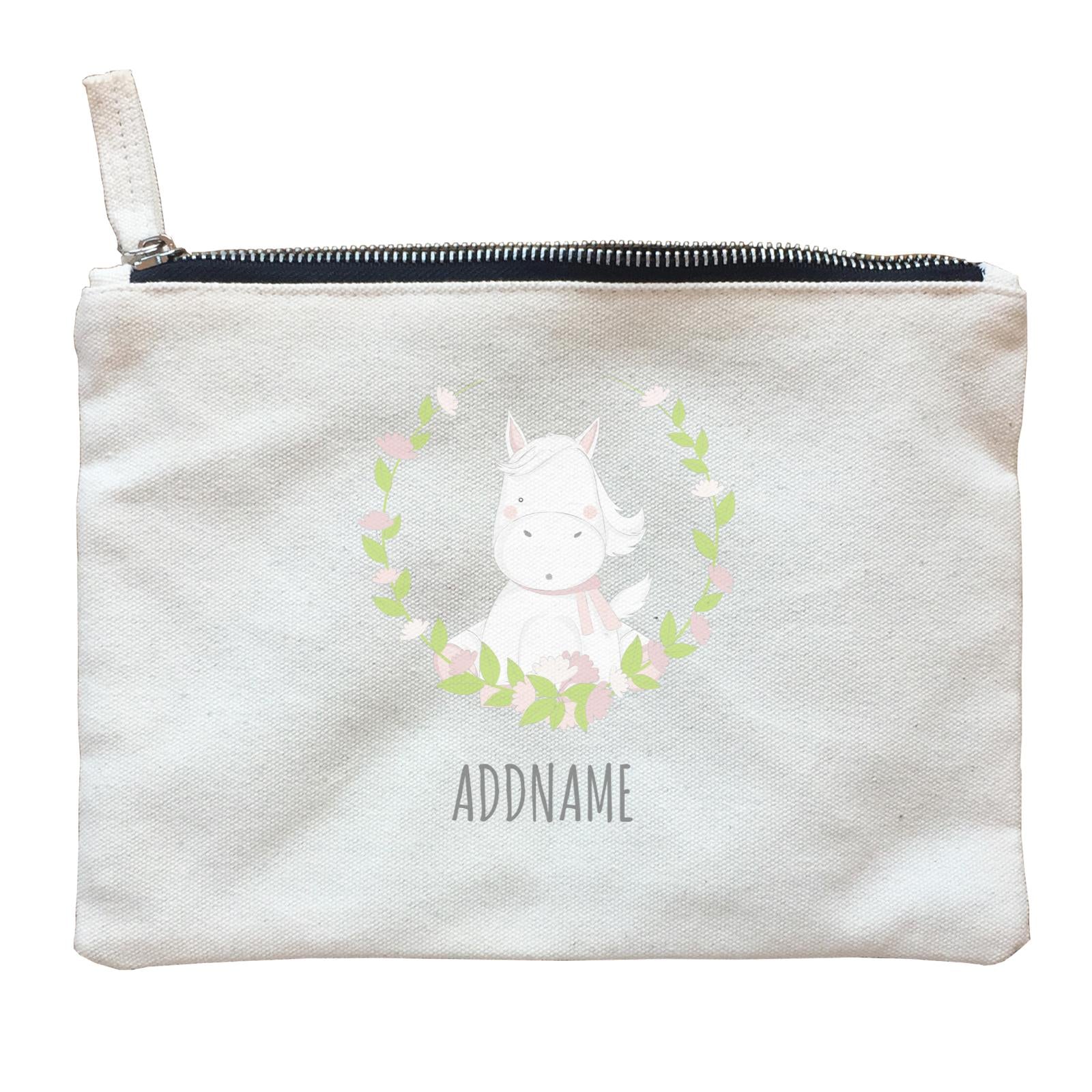 Sweet Wreath Horse Addname Zipper Pouch