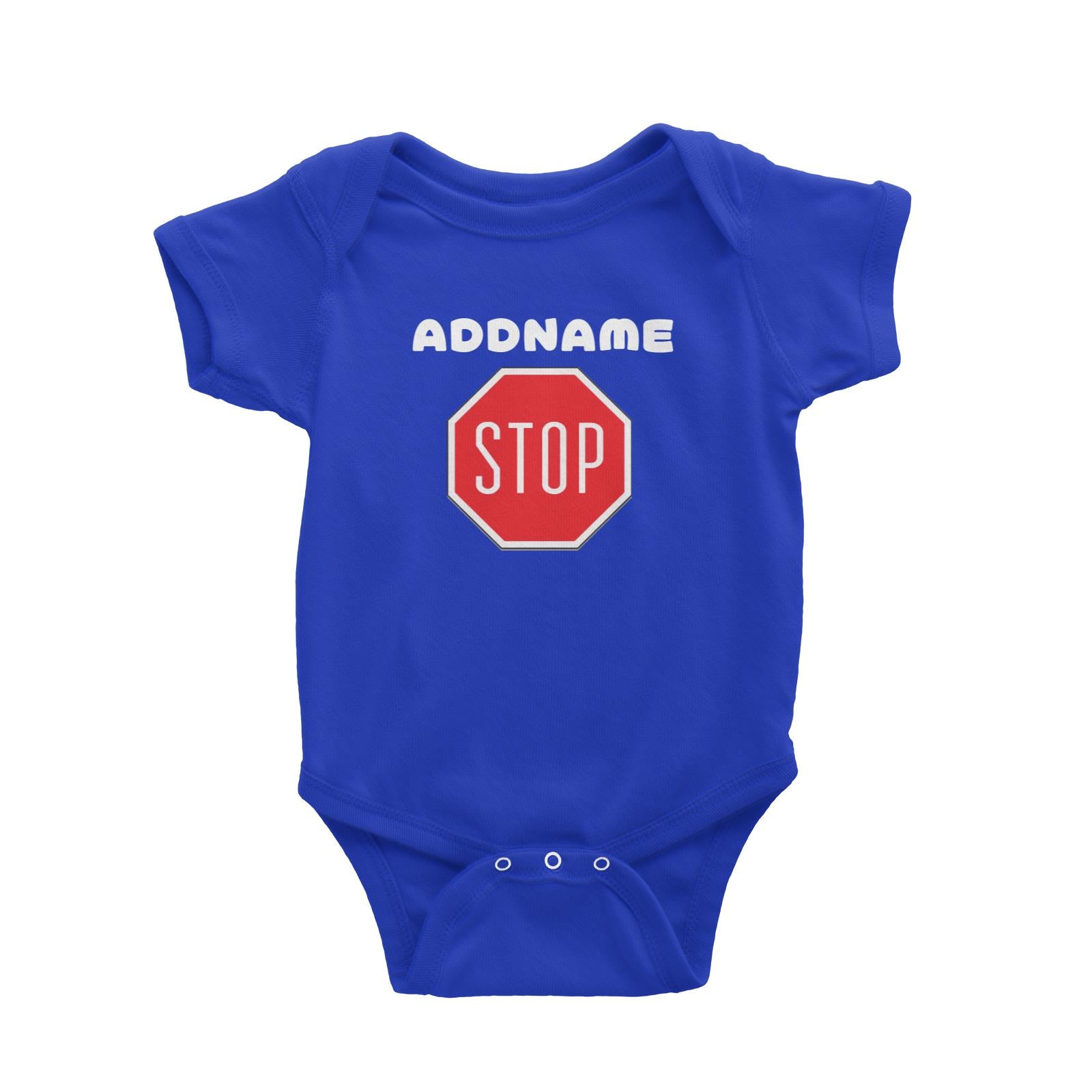 Transportation Stop Sign Addname Baby Romper