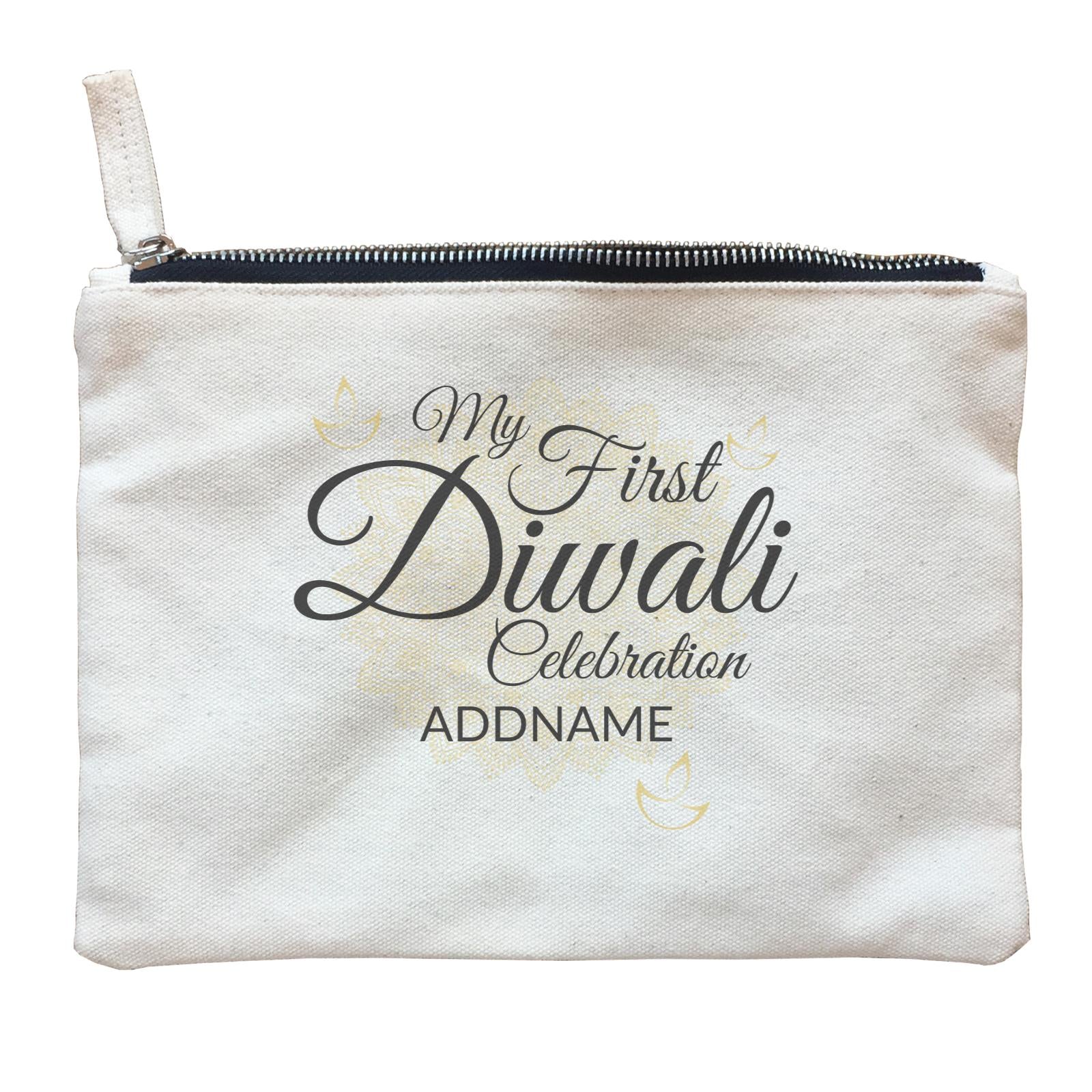 My First Diwali Celebration with Mandala Addname Zipper Pouch