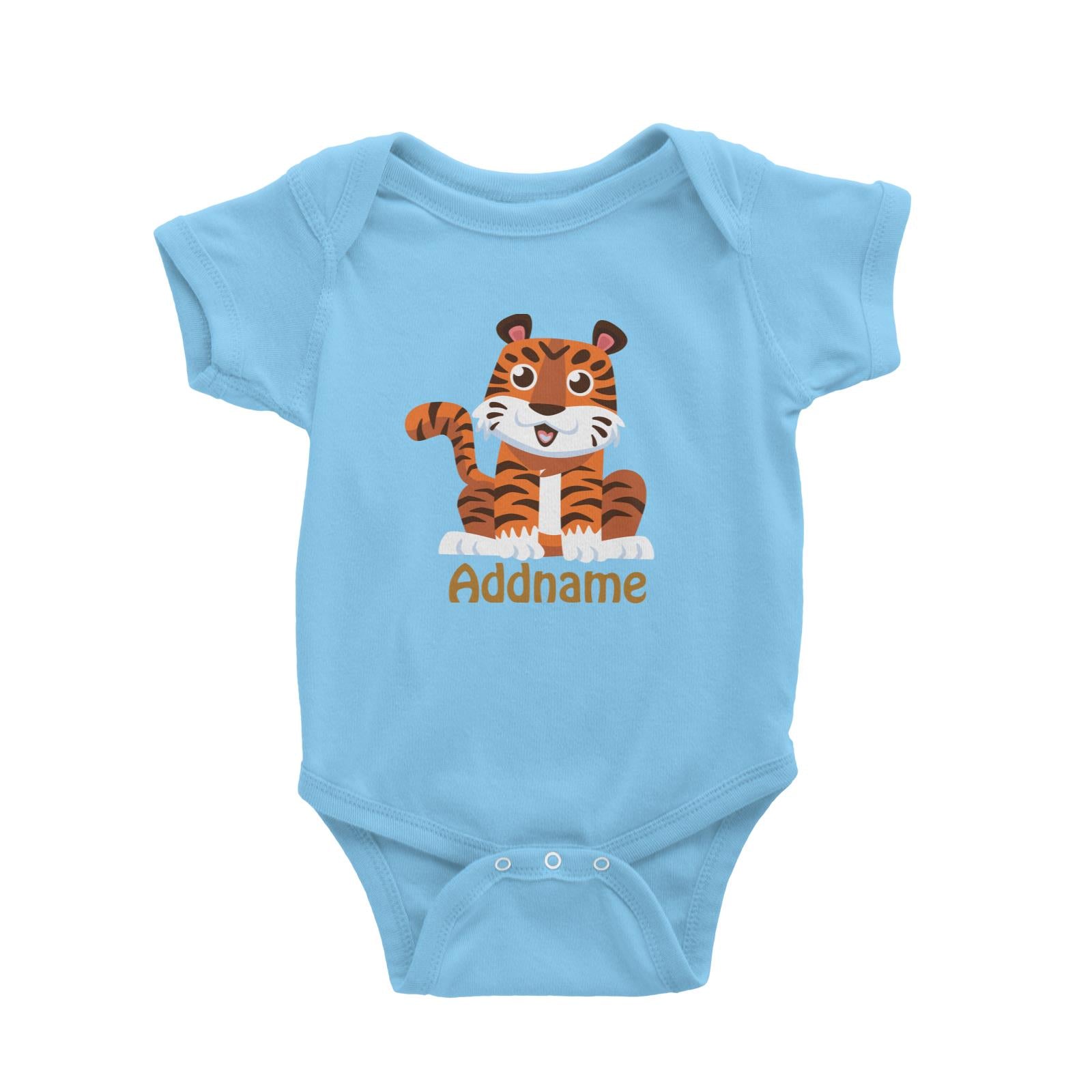 Animal Safari Jungle Tiger Addname Baby Romper