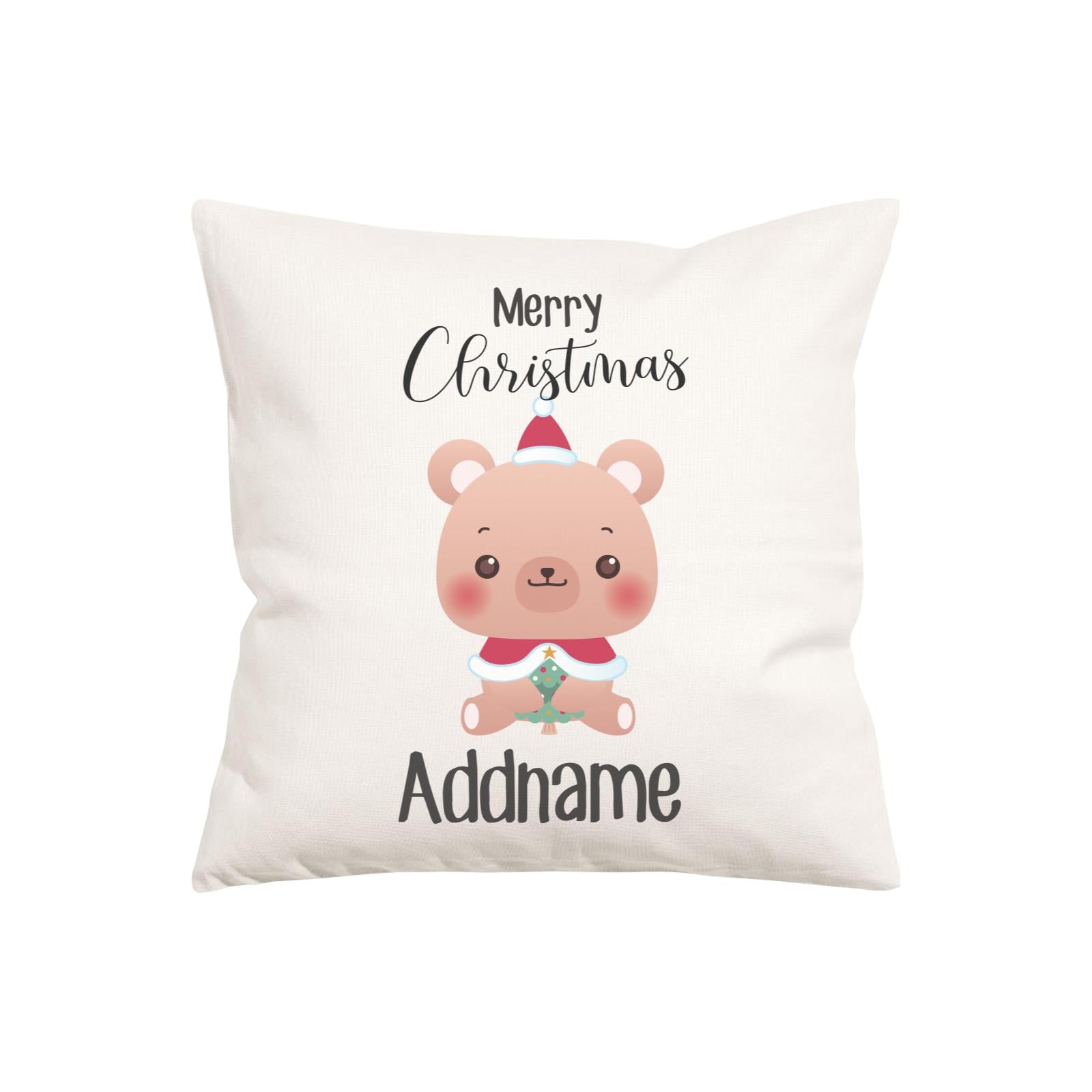 Christmas Cute Animal Series Bear Merry Christmas PW Cushion