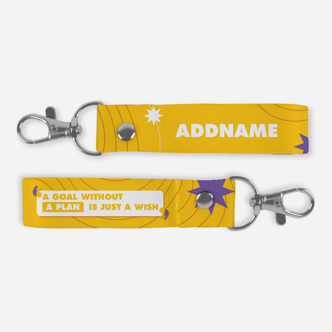 Be Confident Series Keychain Lanyard A Goal Without a Plan Is Just A Wish Yellow