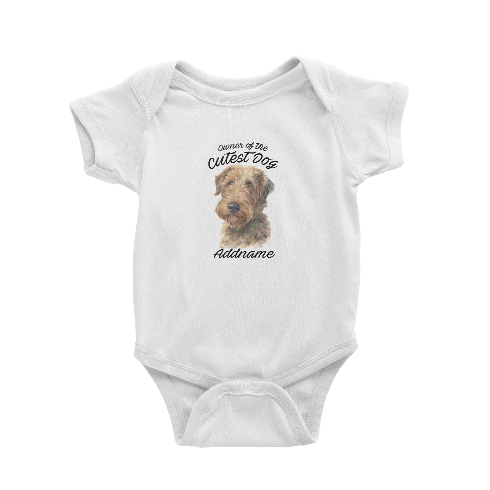 Watercolor Dog Owner Of The Cutest Dog Welsh Terrier Addname Baby Romper