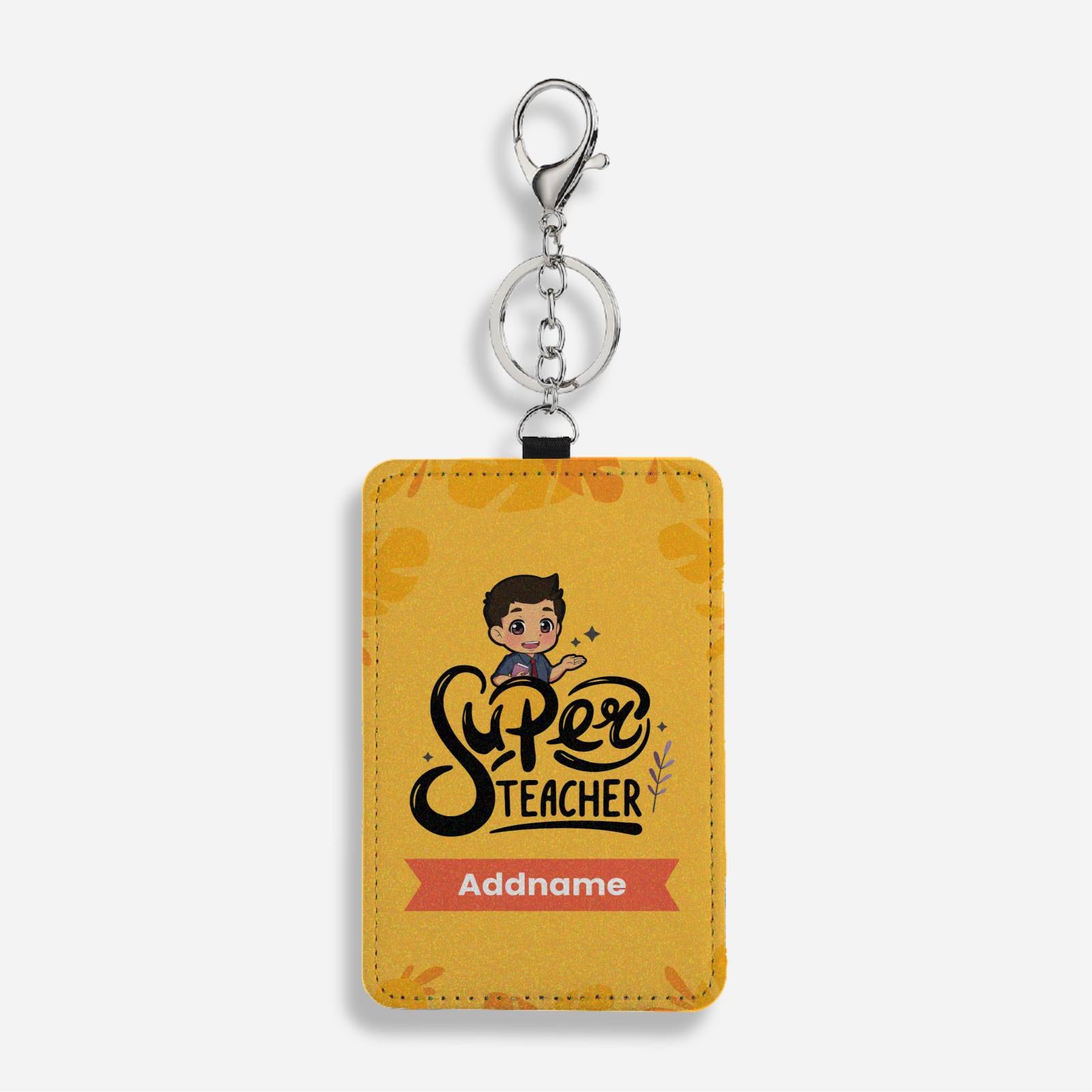 Chibi Super Teacher Malay Male Teacher Cardholder Keychain